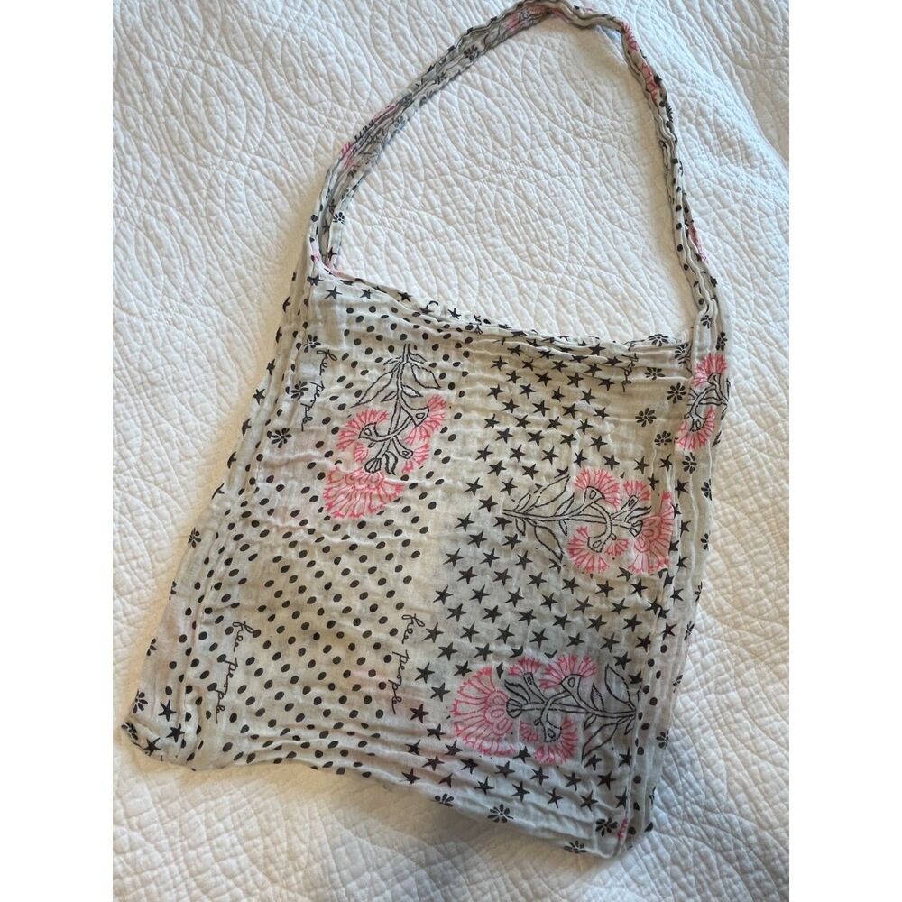 Free People Bag Gauze Boho Reusable Shopping Floral Bag Tote Beach Boho